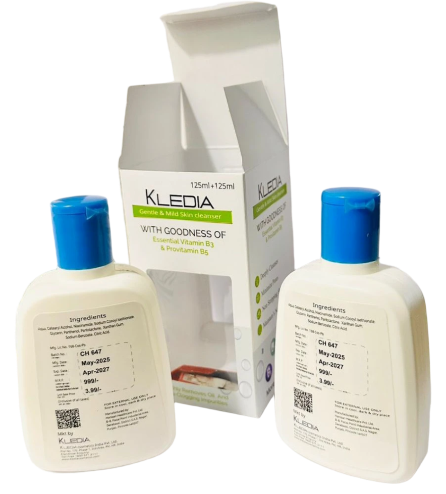 KLEDIA Gentle & Mild Skin Cleanser Twin Pack - 125ml x 2 (250ml Total)