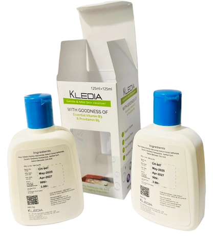 KLEDIA Gentle & Mild Skin Cleanser Twin Pack - 125ml x 2 (250ml Total)