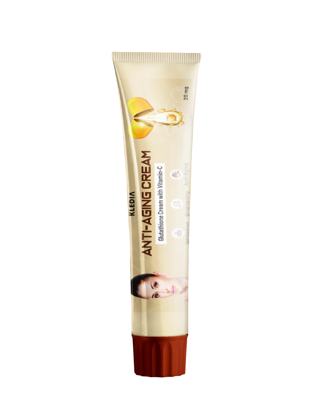 KLEDIA Anti-Aging Cream with Glutathione & Vitamin C - Brightening & Whitening Formula (20g)