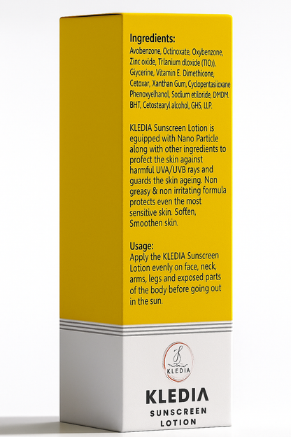 KLEDIA Sunscreen Lotion SPF 50 PA+++ Broad Spectrum UV Protection (60ml)