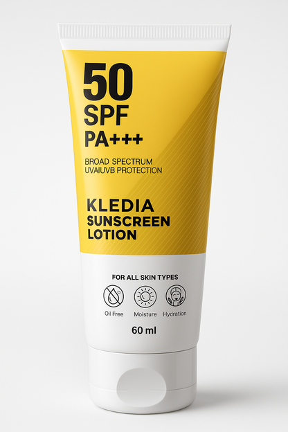 KLEDIA Sunscreen Lotion SPF 50 PA+++ Broad Spectrum UV Protection (60ml)