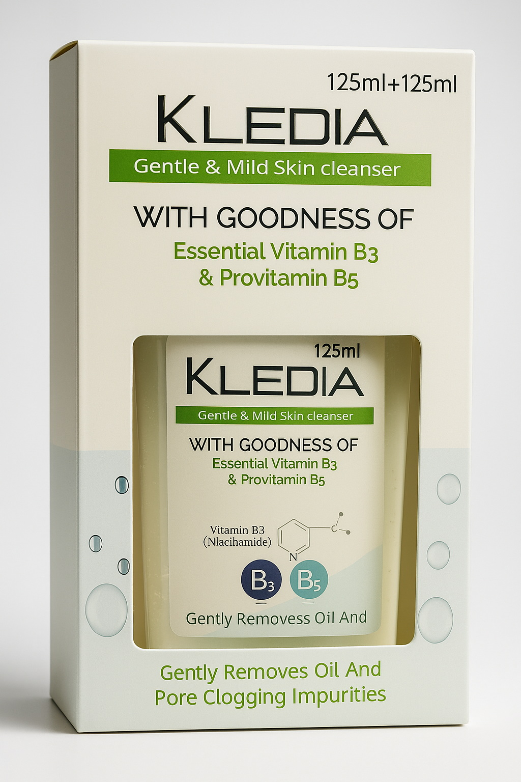 KLEDIA Gentle & Mild Skin Cleanser Twin Pack - 125ml x 2 (250ml Total)
