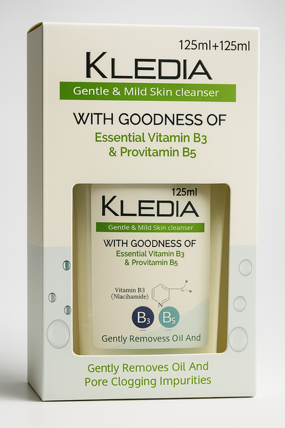 KLEDIA Gentle & Mild Skin Cleanser Twin Pack - 125ml x 2 (250ml Total)