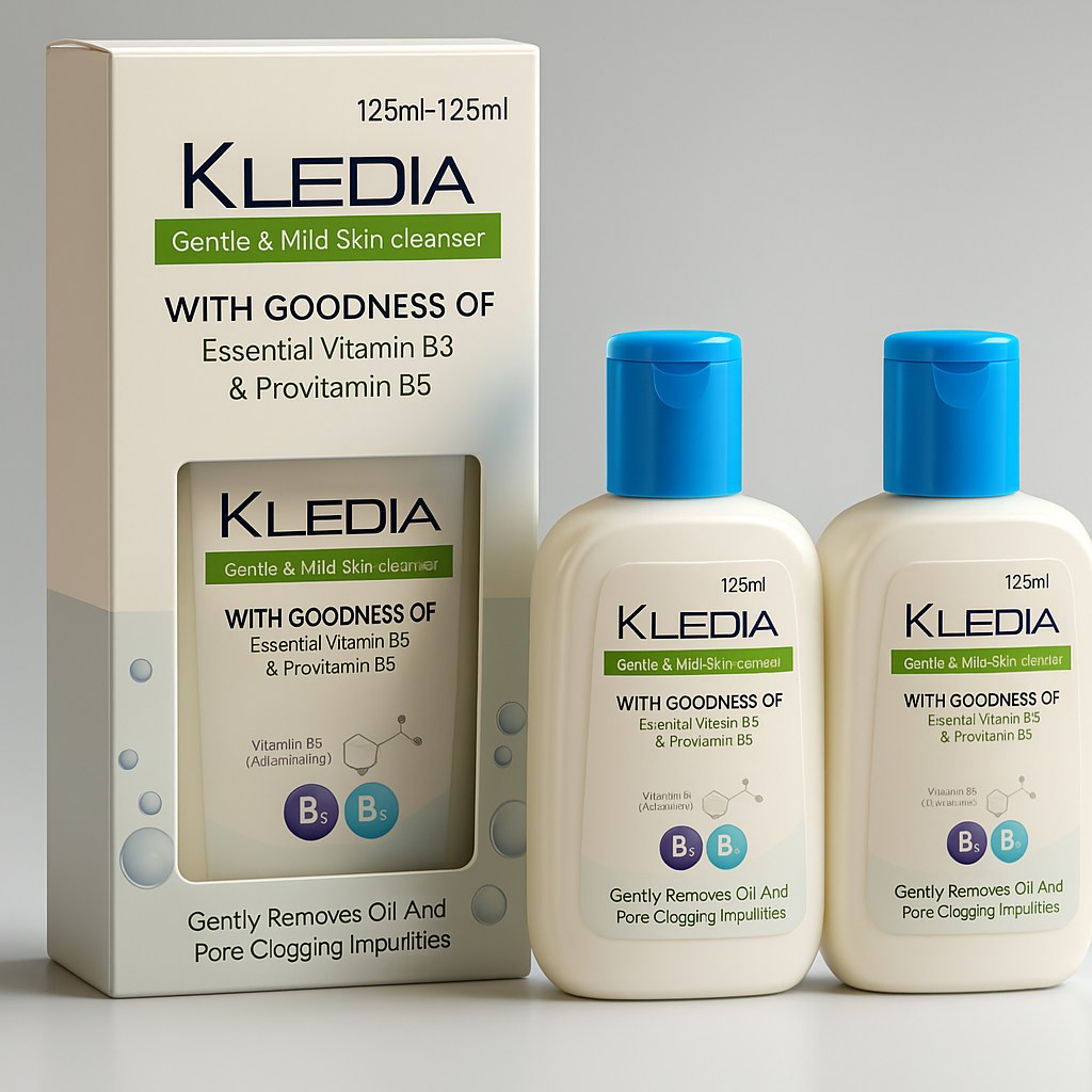 KLEDIA Gentle & Mild Skin Cleanser Twin Pack - 125ml x 2 (250ml Total)