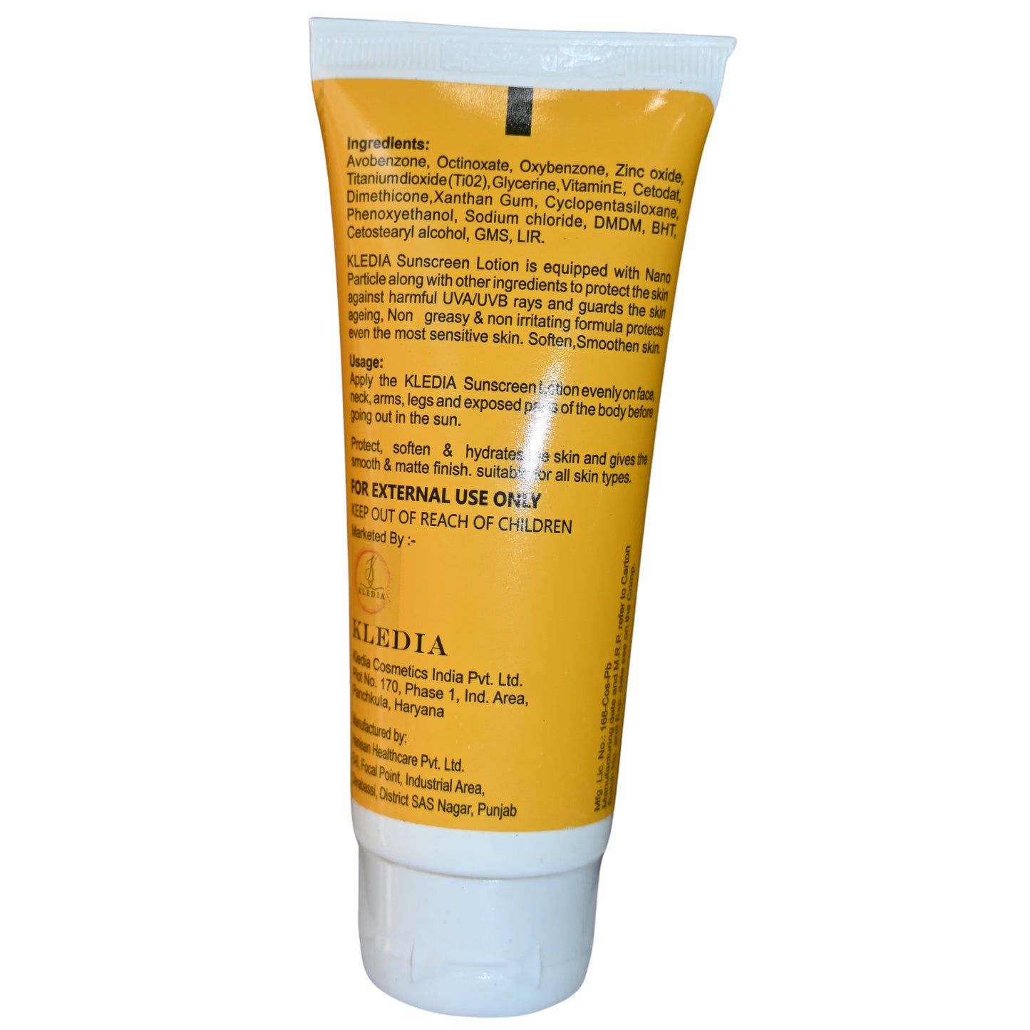 KLEDIA Sunscreen Lotion SPF 50 PA+++ Broad Spectrum UV Protection (60ml)