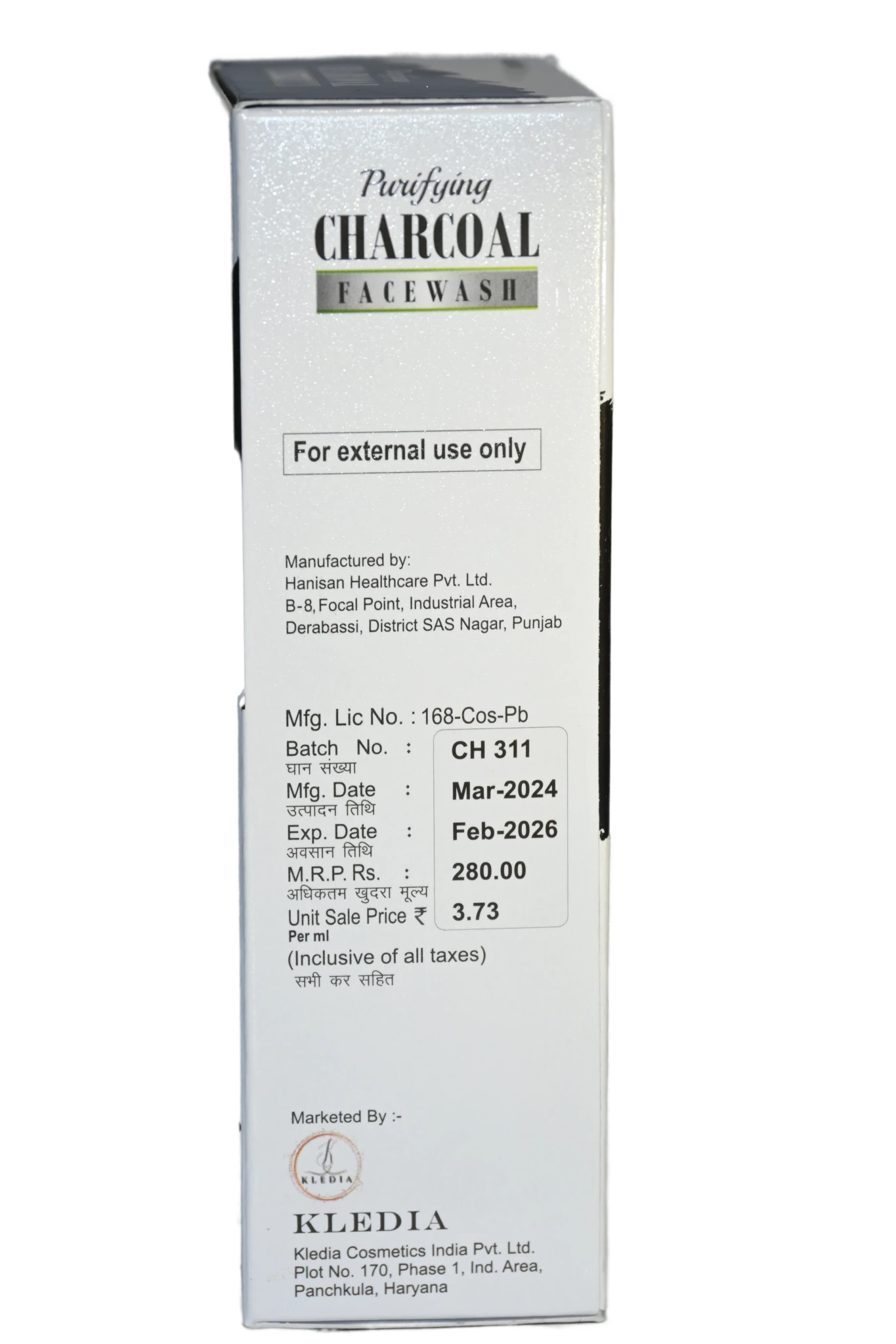 KLEDIA Purifying Charcoal Face Wash - 75ml