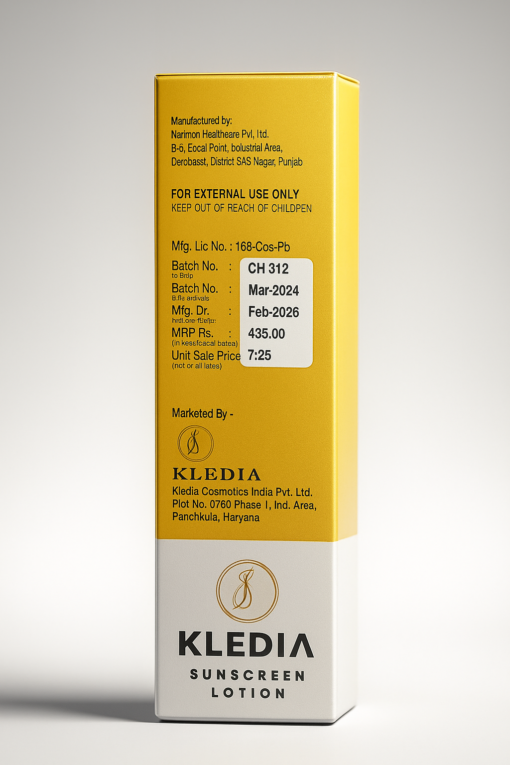 KLEDIA Sunscreen Lotion SPF 50 PA+++ Broad Spectrum UV Protection (60ml)